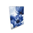Ver imagem 2 de Quadros 60x120cm Sala Abstrato Flor Azul Canvas