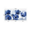 Ver imagem 3 de Quadros 60x120cm Sala Abstrato Flor Azul Canvas