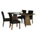 Ver imagem 2 de Conjunto Sala de Jantar Mesa Tampo de Madeira 4 Cadeiras Madesa Rustic-preto-oxford