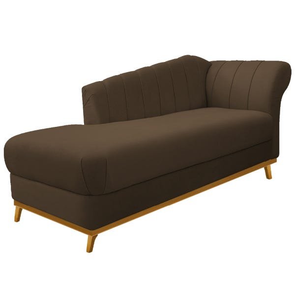 Recamier Vanessa 1,85M Lado Esquerdo Suede Marrom - ADJ Decor - 1