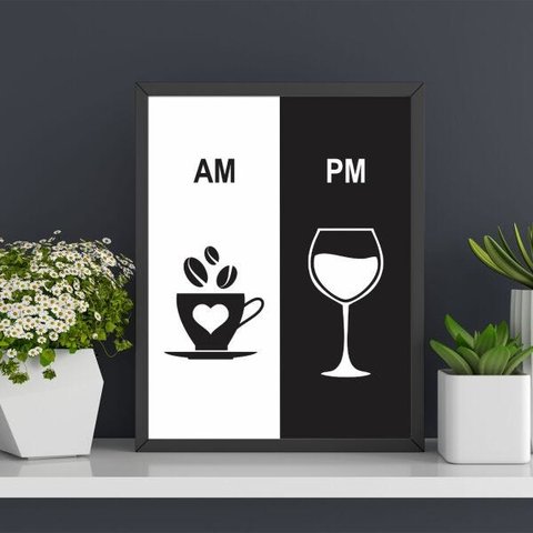 QUADRO 40X30CM CAFÉ VINHO MOLD PRETA