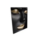 Ver imagem 2 de Quadro 85x60cm Mulher Batom Dourado Canvas