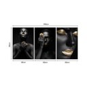 Ver imagem 5 de QUADRO 90X60CM 3PÇS MULHERES NEGRAS DOURADO CANVA