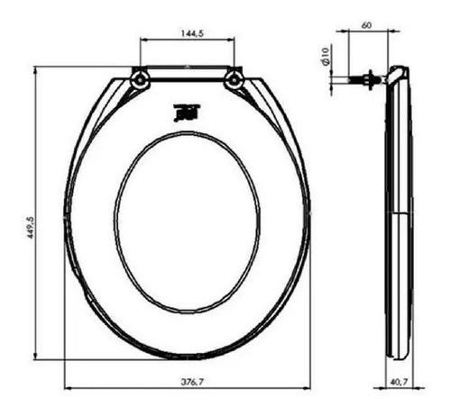 Assento Tampa Vaso Sanitário Envolvente Herc Cores Diversas:Cinza - 4
