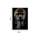 Ver imagem 3 de Quadro 85x60cm Mulher Turbante Dourada Canvas