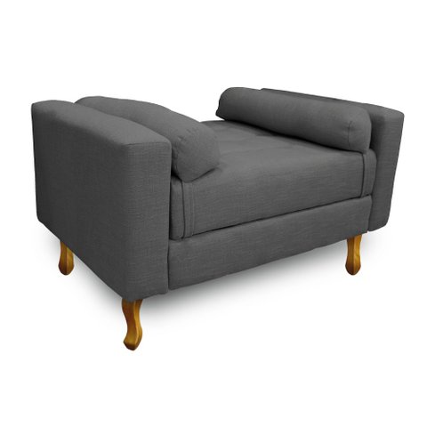 Recamier Félix King Size 195cm Linho Chumbo - Doce Sonho Móveis FELIXESPECIAL