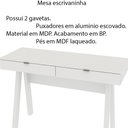 Ver imagem 3 de Mesa Escrivaninha para Escritório Home Office ME4128 MDP Branco - Gran Belo