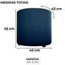 Ver imagem 3 de Puff Redondo Decorativo Copenhage 43x43 Cm Veludo Azul Milani Store