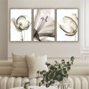 Ver imagem 1 de QUADRO 67X45CM 3PÇS FLOR RAIO-X MARROM MOLD DOURA