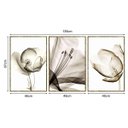 Ver imagem 3 de QUADRO 67X45CM 3PÇS FLOR RAIO-X MARROM MOLD DOURA