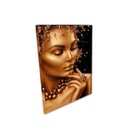 Ver imagem 3 de QUADRO 60X40CM 3PÇS MULHERES MAQUIAGEM DOURADA LO