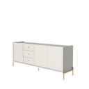 Ver imagem 4 de Buffet 3 Portas 3 Gavetas Jasper 184 cm - Off White c/ Dourado