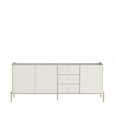 Ver imagem 3 de Buffet 3 Portas 3 Gavetas Jasper 184 cm - Off White c/ Dourado