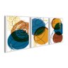 Quadros Tela Canvas Trio Abstrato Arte Moderna Coloridos:Madeira - 1