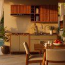 Ver imagem 3 de Armário de Cozinha Lumiar Modulado Área Gourmet em Mdf Alto Padrão Detalhes Ripado Pés Reguláveis:ve