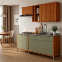 Ver imagem 5 de Armário de Cozinha Lumiar Modulado Área Gourmet em Mdf Alto Padrão Detalhes Ripado Pés Reguláveis:ve