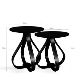 Conjunto Mesa Lateral De Canto Pés Cebola Branco - 2
