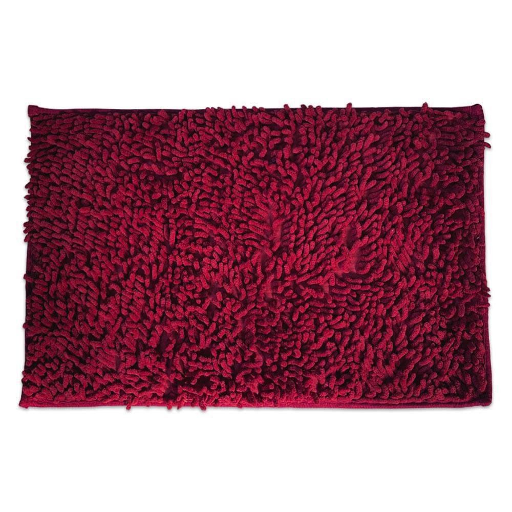 Tapete Felpudo Peludo Banheiro 40x60 Antiderrapante Vermelho - 1