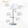Banqueta Alta Light Branco com Estrutura Metálica e Assento Acolchoado - 5