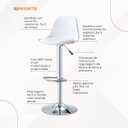 Ver imagem 5 de Banqueta Alta Light Branco com Estrutura Metálica e Assento Acolchoado