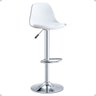 Banqueta Alta Light Branco com Estrutura Metálica e Assento Acolchoado - 1