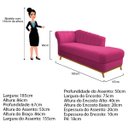 Ver imagem 4 de Recamier Vanessa 1,85M Lado Esquerdo Suede Pink - ADJ Decor