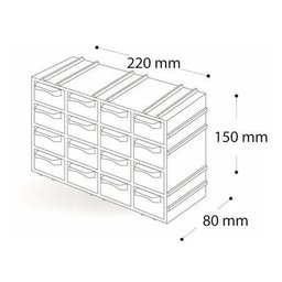 Organizador Mini Modulável 7001 com 16 Gavetas - 3
