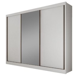 Guarda-roupa Casal com Espelho 3 Portas 6 Gavetas Diamond Branco - 1