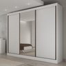 Guarda-roupa Casal com Espelho 3 Portas 6 Gavetas Diamond Branco - 2