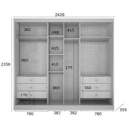 Guarda-roupa Casal 3 Portas 6 Gavetas Diamond Branco - 3