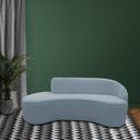 Ver imagem 2 de Sofá Curvo 02 Lugares 150cm Braço Esquerdo Eron Bouclê Azul Claro - CasaePoltrona