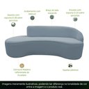 Ver imagem 3 de Sofá Curvo 02 Lugares 150cm Braço Esquerdo Eron Bouclê Azul Claro - CasaePoltrona