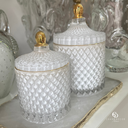 Ver imagem 2 de Potiche Decorativo Vidro Sodo-calcico Branco 11x17cm