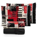 Ver imagem 1 de Jogo Cama Lençol Fiore Casal Padrão Estampado 180 Fios 100% Algodão com Babadinho 4 Peças Preto Orie