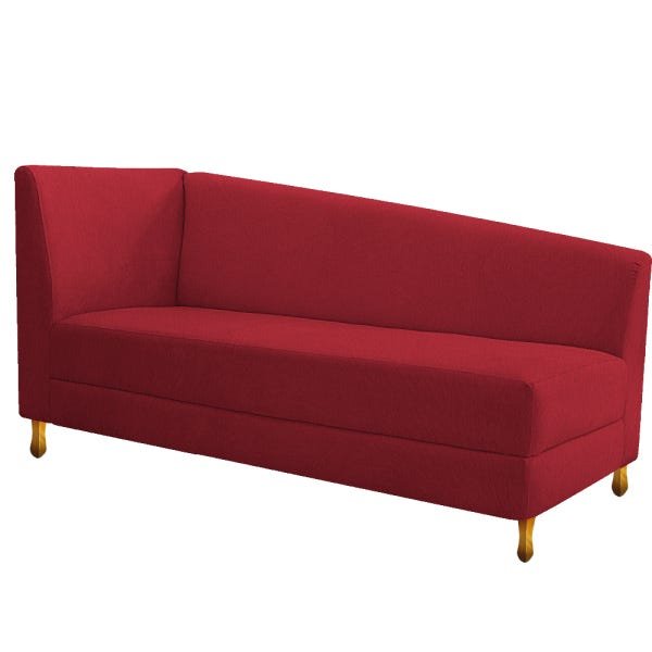 Recamier Valéria 1,40M Lado Direito Suede Vermelho - ADJ Decor - 1