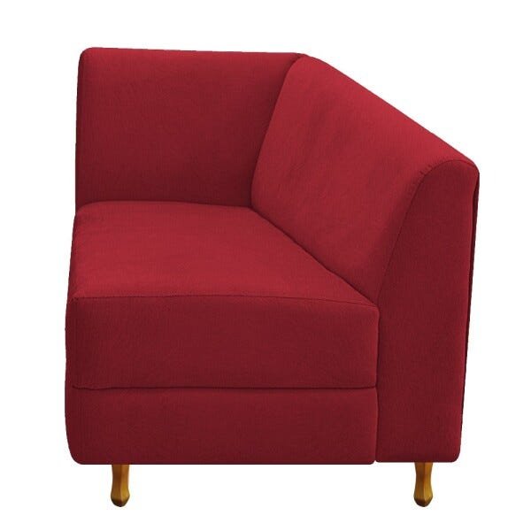 Recamier Valéria 1,40M Lado Direito Suede Vermelho - ADJ Decor - 3