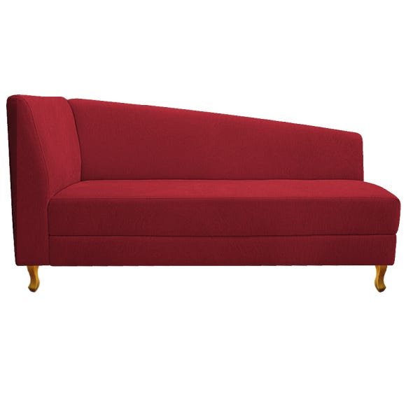 Recamier Valéria 1,40M Lado Direito Suede Vermelho - ADJ Decor - 2