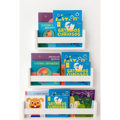 Kit Prateleiras 30/45/60 cm Nicho Livros Banheiro - Branco