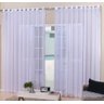 Cortina Voal Branca Sala Ou Quarto 2,00x1,70 Ilhós Cromado - 1