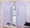 Ver imagem 1 de Cortina Voal Branco Sala Ou Quarto 3,00x2,50 Ilhós Cromado