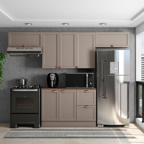 Cozinha Compacta Americana Modulada 5 Peças 280cm Unna Poliman Móveis