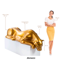 Ver imagem 2 de Escultura Decorativa Estátua Pantera Bebendo Água Piscina 102cm:dourado