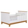 Jogo de Quarto de Bebê Biscoito - Cômoda Roupeiro e Berço Mini Cama - Branco Nature - 2