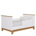 Ver imagem 2 de Jogo de Quarto de Bebê Biscoito - Cômoda Roupeiro e Berço Mini Cama - Branco Nature