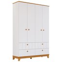 Ver imagem 2 de Jogo de Quarto de Bebê Biscoito - Cômoda Roupeiro e Berço Mini Cama - Branco Nature