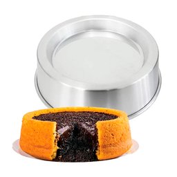 Jogo 3 Formas Ballerine 18 20 22 cm P M G Alumínio Assadeiras de Bolo Piscina Vulcão Pool Cake - 4
