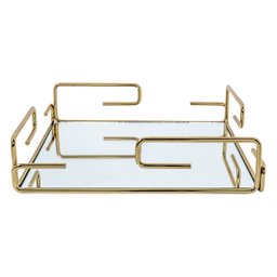 BANDEJA HARA GRETHA 35,5 X 35,5 CM:Dourado - 1