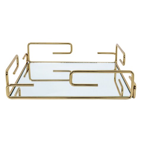 BANDEJA HARA GRETHA 35,5 X 35,5 CM:Dourado