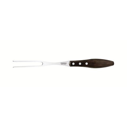 Garfo Trinchante Tramontina em Aço Inox e Cabo Castanho Polywood Tramontina