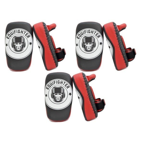 Kit 3 Aparadores de Chute Muay Thai Equifighter Vermelho - 1